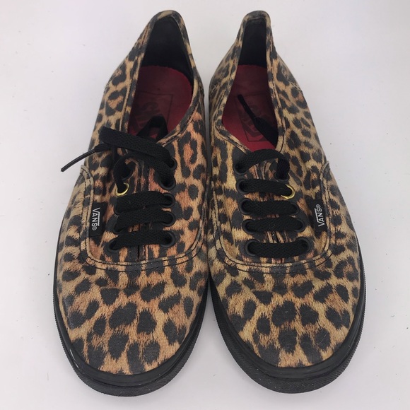 vans leopard tennis shoes